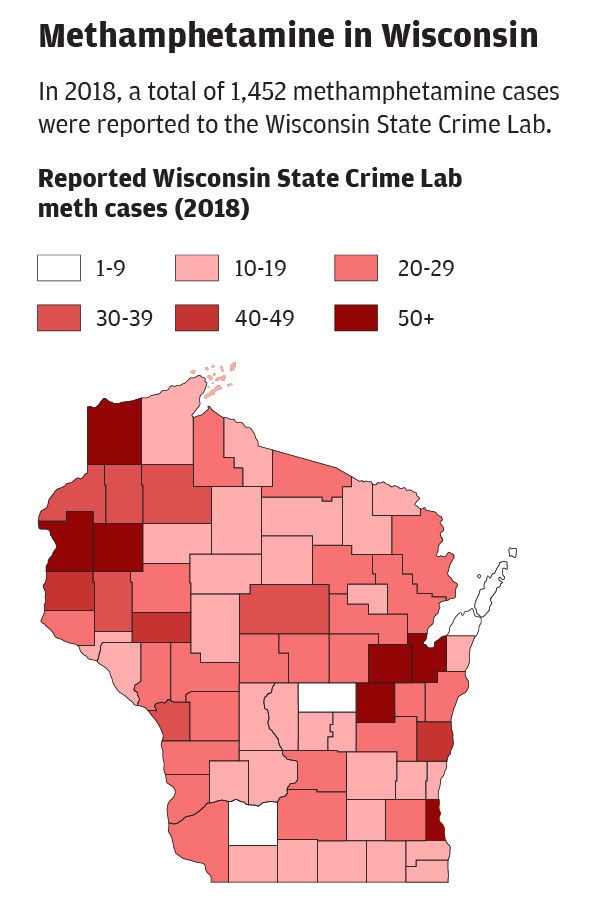 Meth Cases in Wisconsin 2018